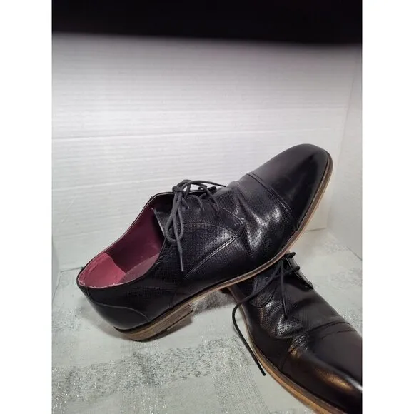 VINTAGE FOUNDRY CO. Men's Black Leather Lace-Up Oxford Shoes SZ 10.5 VF1004-SE