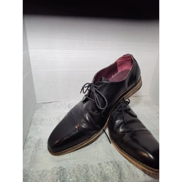 VINTAGE FOUNDRY CO. Men's Black Leather Lace-Up Oxford Shoes SZ 10.5 VF1004-SE