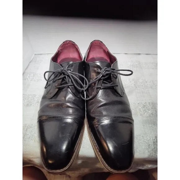 VINTAGE FOUNDRY CO. Men's Black Leather Lace-Up Oxford Shoes SZ 10.5 VF1004-SE