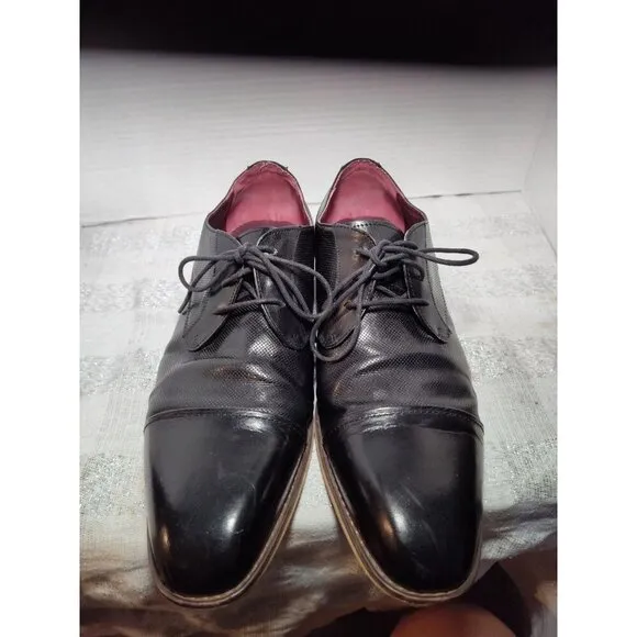 VINTAGE FOUNDRY CO. Men's Black Leather Lace-Up Oxford Shoes SZ 10.5 VF1004-SE