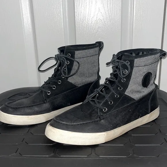 Vintage Men’s Sz 11 Polo Ralph Lauren Tynedale high top black sneaker shoes