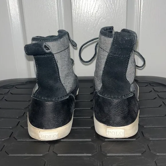 Vintage Men’s Sz 11 Polo Ralph Lauren Tynedale high top black sneaker shoes