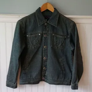 Vintage Phat Farm Women's XL‎ Denim Blue Jean Jacket Embroidery Y2K 90s