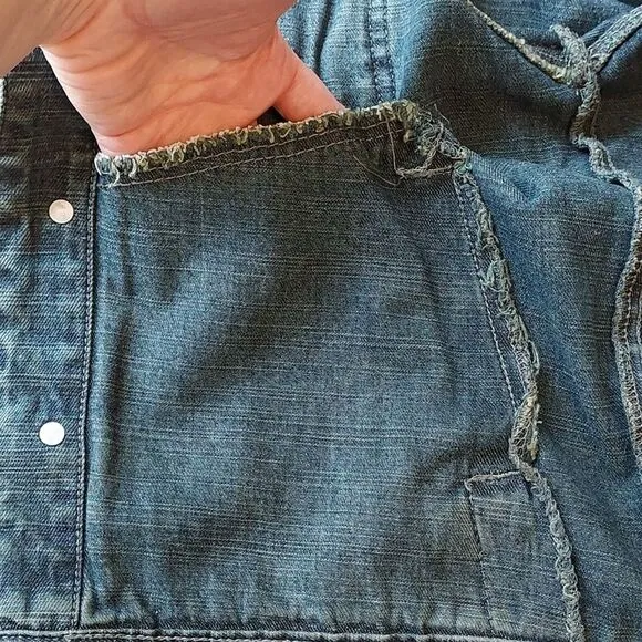 Vintage Phat Farm Women's XL‎ Denim Blue Jean Jacket Embroidery Y2K 90s