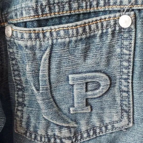 Vintage Phat Farm Women's XL‎ Denim Blue Jean Jacket Embroidery Y2K 90s