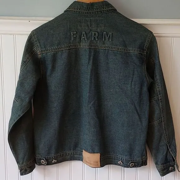 Vintage Phat Farm Women's XL‎ Denim Blue Jean Jacket Embroidery Y2K 90s
