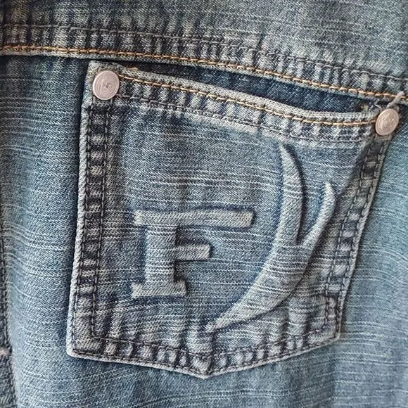 Vintage Phat Farm Women's XL‎ Denim Blue Jean Jacket Embroidery Y2K 90s