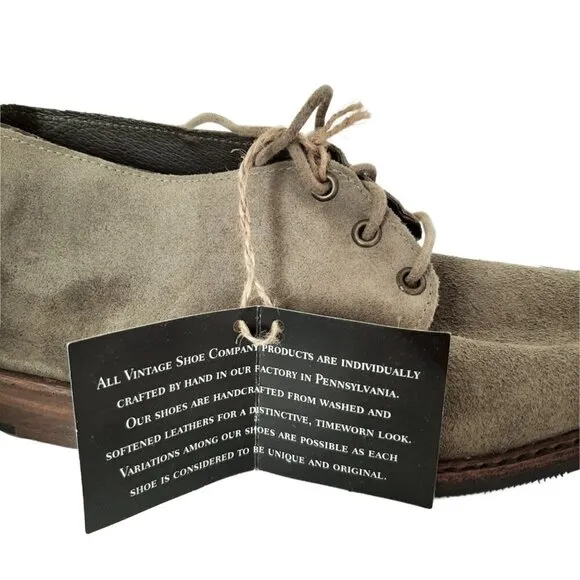 Vintage Shoe Company Women Olive Green Suede Chukka Ankle Lace Up Boots Size 6