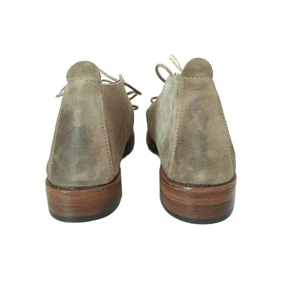 Vintage Shoe Company Women Olive Green Suede Chukka Ankle Lace Up Boots Size 6