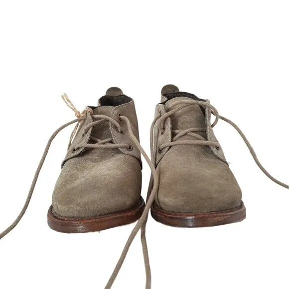 Vintage Shoe Company Women Olive Green Suede Chukka Ankle Lace Up Boots Size 6