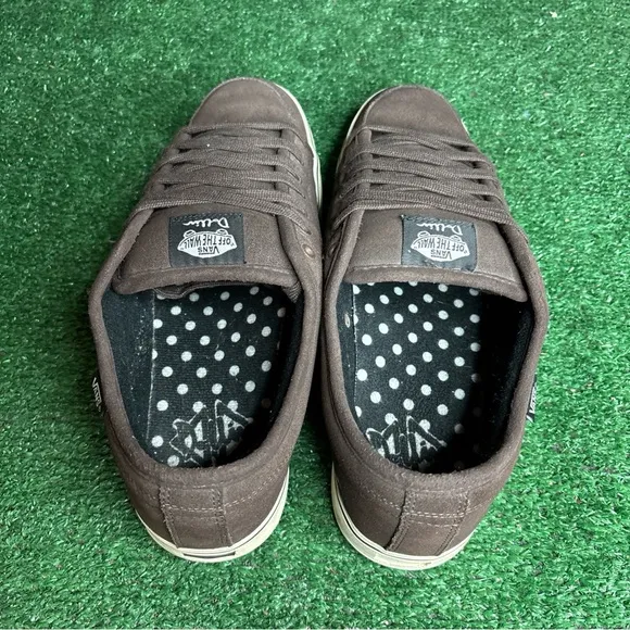 Vintage Vans Dollin Low Top Fat Tongue Skateboard Shoes Brown Mens Size 12