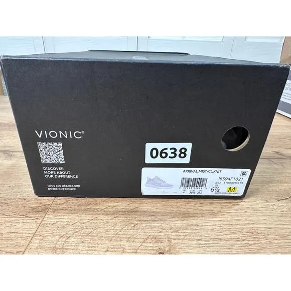 Vionic Arrival Sneakers Mist Knit Mesh Size 6.5 NIB Supportive Comfy for Travel