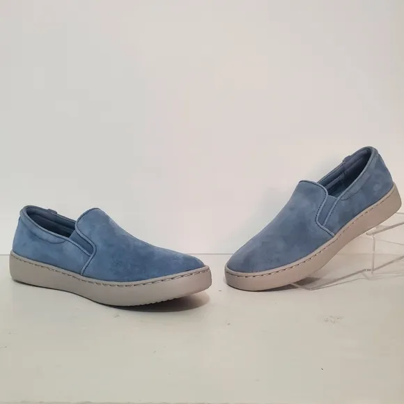 Vionic Avery Pro Light Blue Suede loafer sneaker comfort slip on shoes 7 NWOB