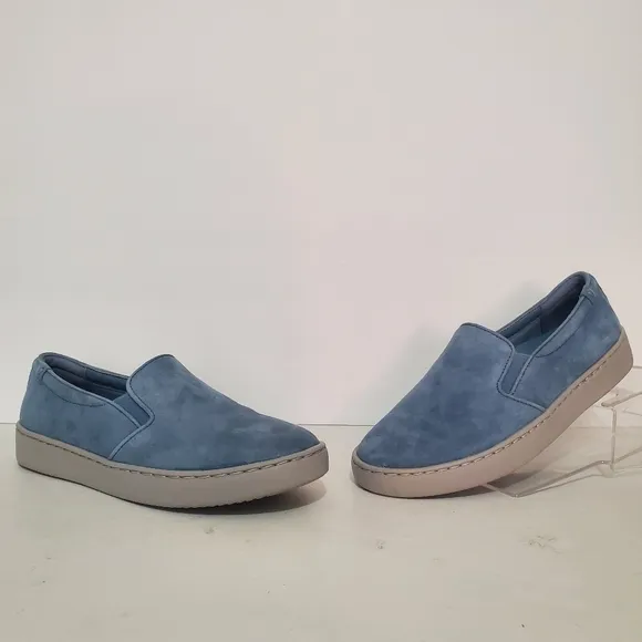 Vionic Avery Pro Light Blue Suede loafer sneaker comfort slip on shoes 7 NWOB