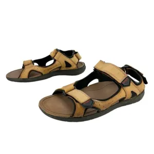 Vionic Neil Brown Nubuck Leather Breathable Adjustable Platform Sandals Sz 7