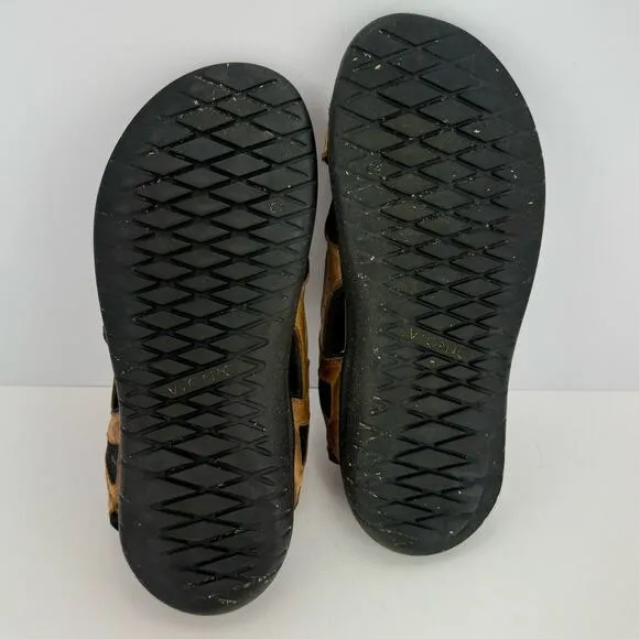 Vionic Neil Brown Nubuck Leather Breathable Adjustable Platform Sandals Sz 7