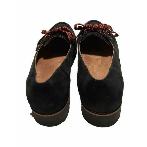 Vionic Teagan Oxford Black Suede Lug Soles Loafers‎ Orthaheel Shoes Sz 9