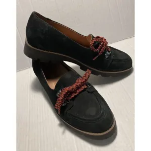 Vionic Teagan Oxford Black Suede Lug Soles Loafers‎ Orthaheel Shoes Sz 9