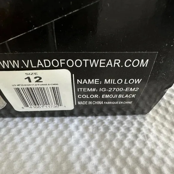 Vlado Footwear Milo Low Top Canvas Emoji Sneaker Men’s Size 12 New with Box