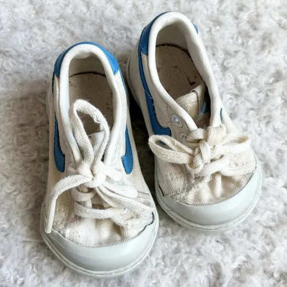 Vtg 1982 Nike Og Toddler Sz 2.5 Blazer Blue Low Top Sneaker Shoes White Flaws