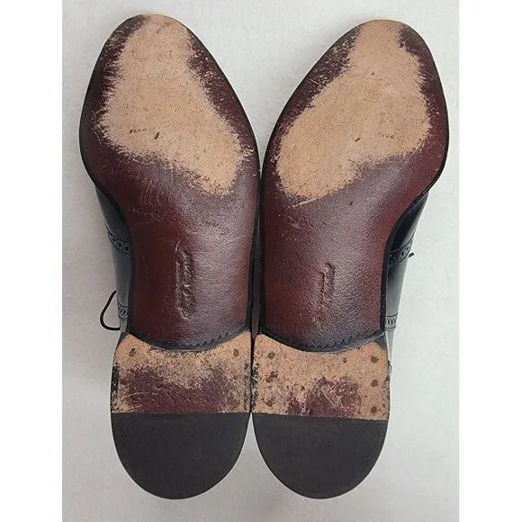 Vtg Florsheim ROYAL Imperial BLACK Wingtips‎ Nail V Cleat size 9.5 D