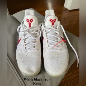 White and Red Athletic Shoes with Sleek Design