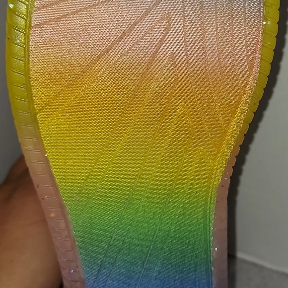 White/ rainbow soles women's shoes by true craft