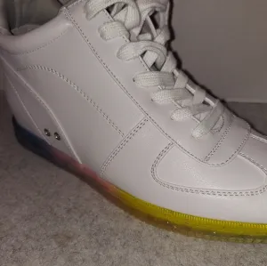 White/ rainbow soles women's shoes by true craft
