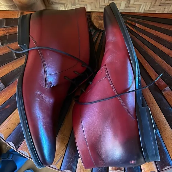 Wolf &amp; Shepherd Toro Striker Red Ombre Chukka Leather Dress Boot size 8 $365