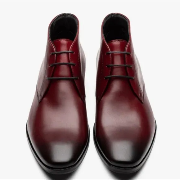 Wolf &amp; Shepherd Toro Striker Red Ombre Chukka Leather Dress Boot size 8 $365
