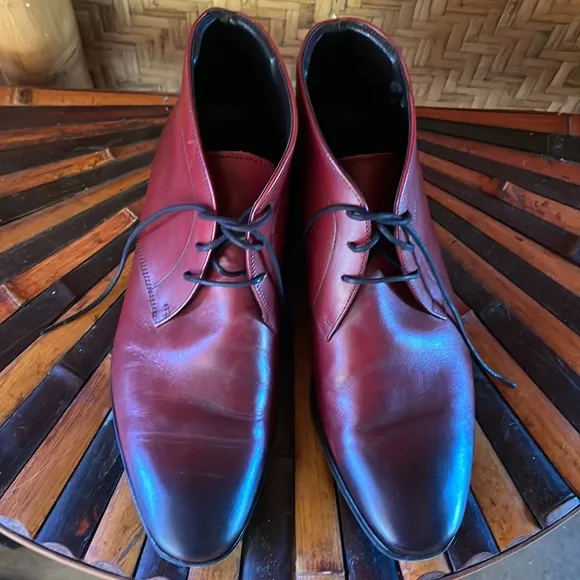 Wolf &amp; Shepherd Toro Striker Red Ombre Chukka Leather Dress Boot size 8 $365