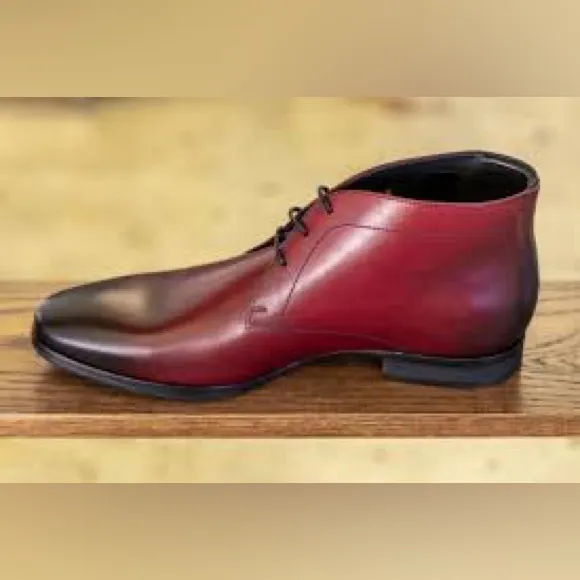 Wolf &amp; Shepherd Toro Striker Red Ombre Chukka Leather Dress Boot size 8 $365