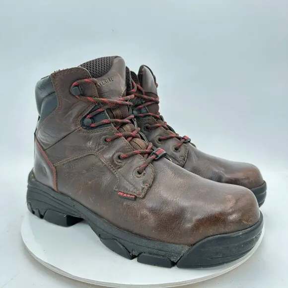 Wolverine Merlin Men Sz 12M Brown Leather Composite Toe 6&quot; Waterproof Work Boot