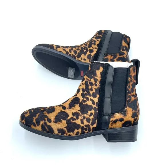 Women S Rockport Larkyn Chelsea Boot Leopard Hair Size 7M NIB