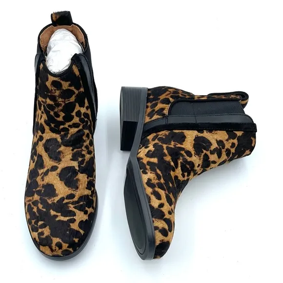 Women S Rockport Larkyn Chelsea Boot Leopard Hair Size 7M NIB