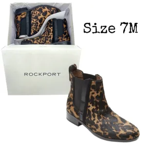 Women S Rockport Larkyn Chelsea Boot Leopard Hair Size 7M NIB