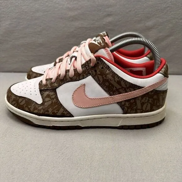 Womens 7.5 / 6Y Nike Dunk Low XOXO Shoes Dark Khaki Bubblegum Pink 2006