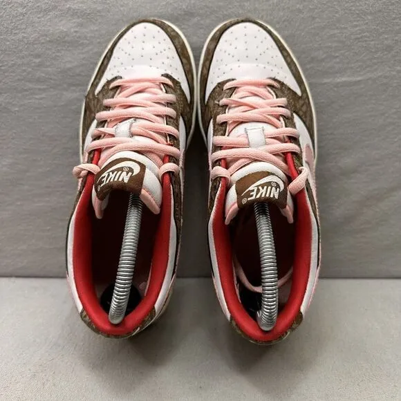 Womens 7.5 / 6Y Nike Dunk Low XOXO Shoes Dark Khaki Bubblegum Pink 2006