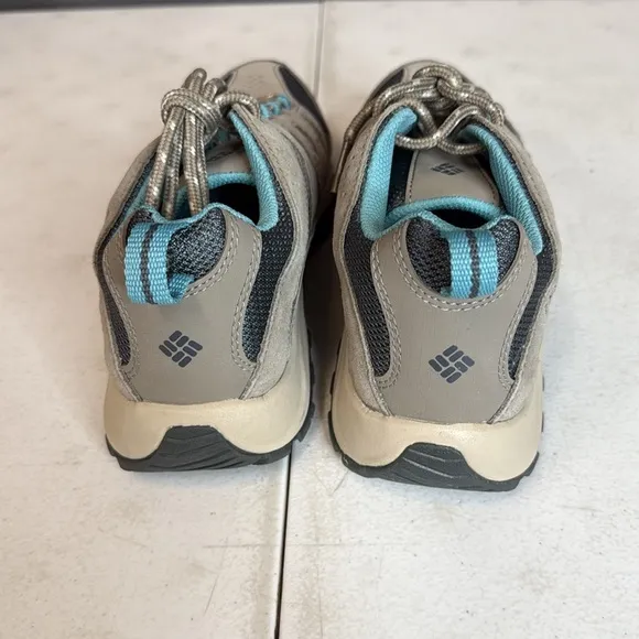 Women’s Columbia Crestwood Low Waterproof Hiking Shoe Size 7 Tan/Teal EUC