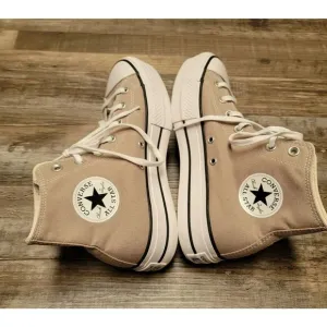 Women's Tan Converse Chuck Taylor All Star Platform Shoes Size 9