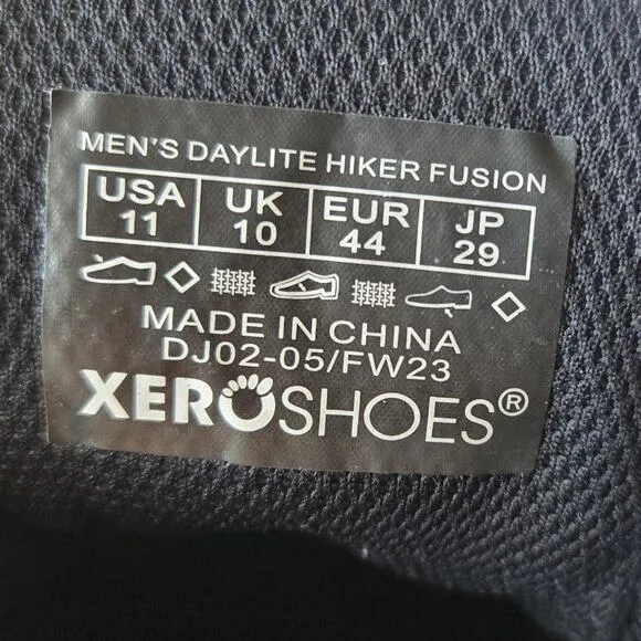 Xero Daylite Hiker Fusion Men's Minimalist Hiking Boots Shoes Black Size 11