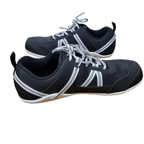 XERO Womens Prio Running Fitness Athletic Shoes US 9.5 Black White Barefoot NEW