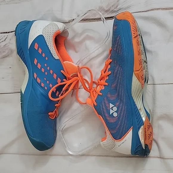 Yonex Power Cushion 03 Z Badminton Sneakers Mens 11 Neon Orange and Blue Shoes