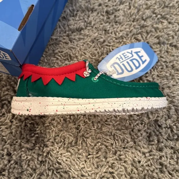 Youth Hey Dude Wally Holiday Elf Shoes (10C)