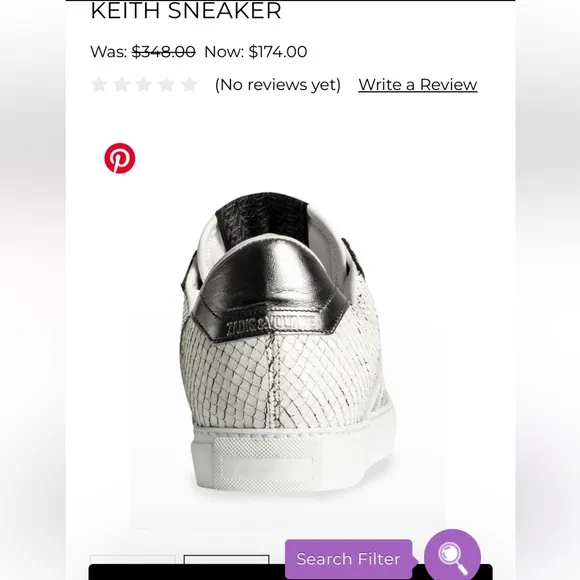 Zadig &amp; VoltaireKeith Flash Mixed Leather Low-Top Sneakers size 39