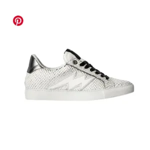 Zadig &amp; VoltaireKeith Flash Mixed Leather Low-Top Sneakers size 39