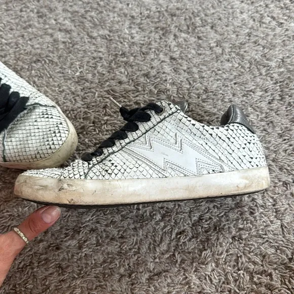 Zadig &amp; VoltaireKeith Flash Mixed Leather Low-Top Sneakers size 39