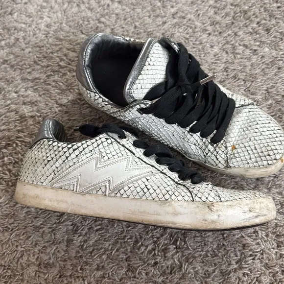 Zadig &amp; VoltaireKeith Flash Mixed Leather Low-Top Sneakers size 39