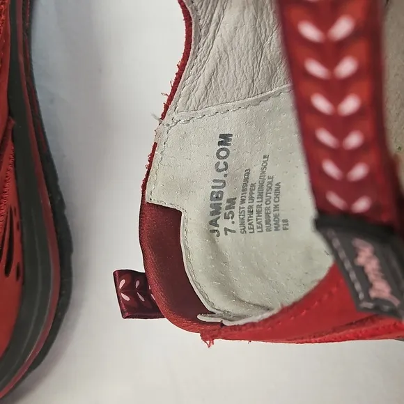 Zambou Red Leather All-Terrain Shoes