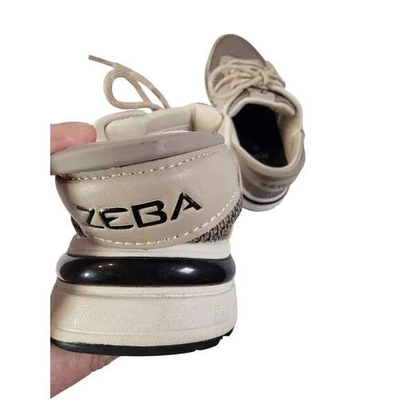 Zeba Hands Free Sneakers Men's 8‎ Beige Low Top Lace Up Activewear Shoes